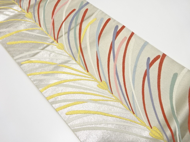 変わり若松模様織り出し　袋帯